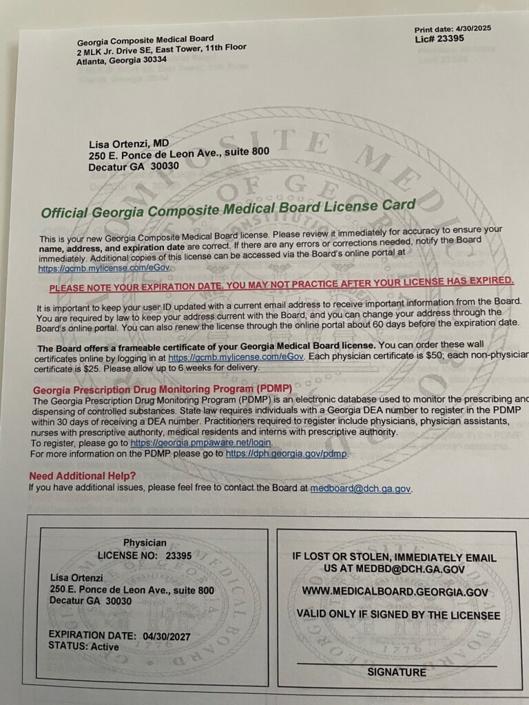 Revive medical license certificate